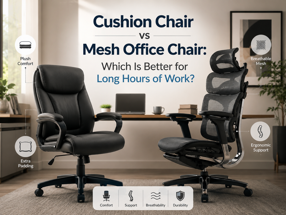 Cushion Chair vs Mesh Office Chair