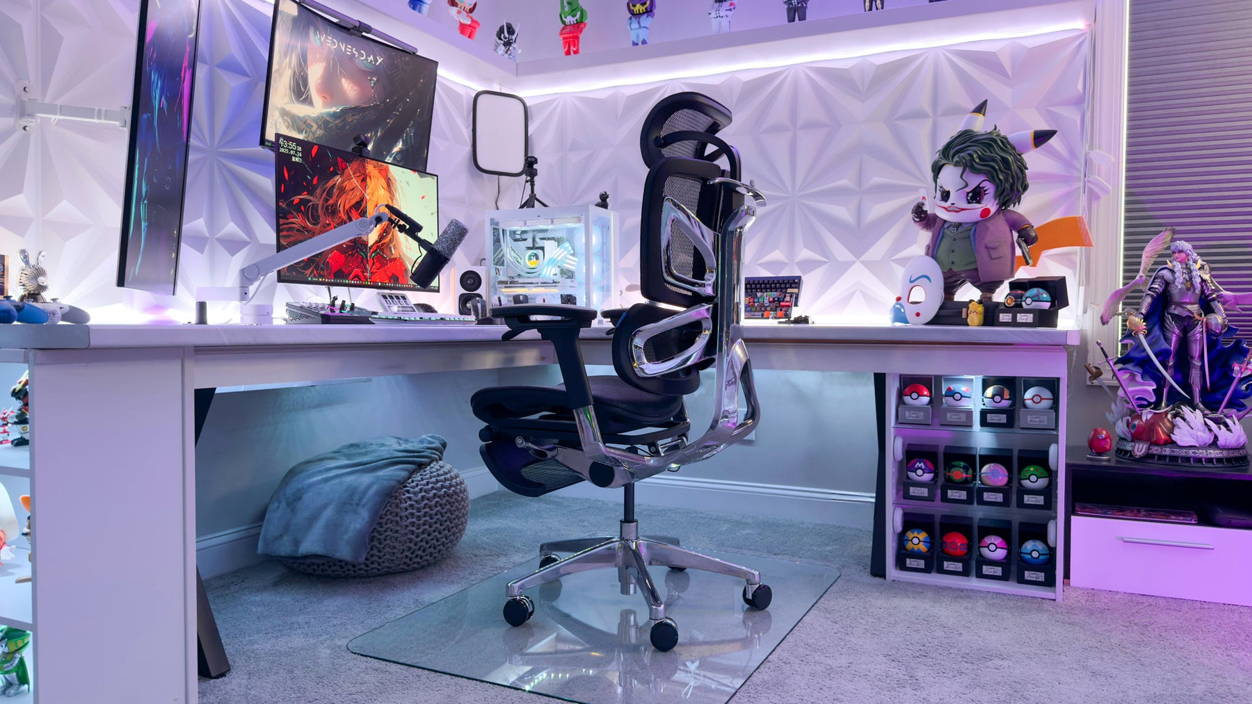 OdinLake office chair positioned on a clear rigid chair mat over carpet in a home workstation