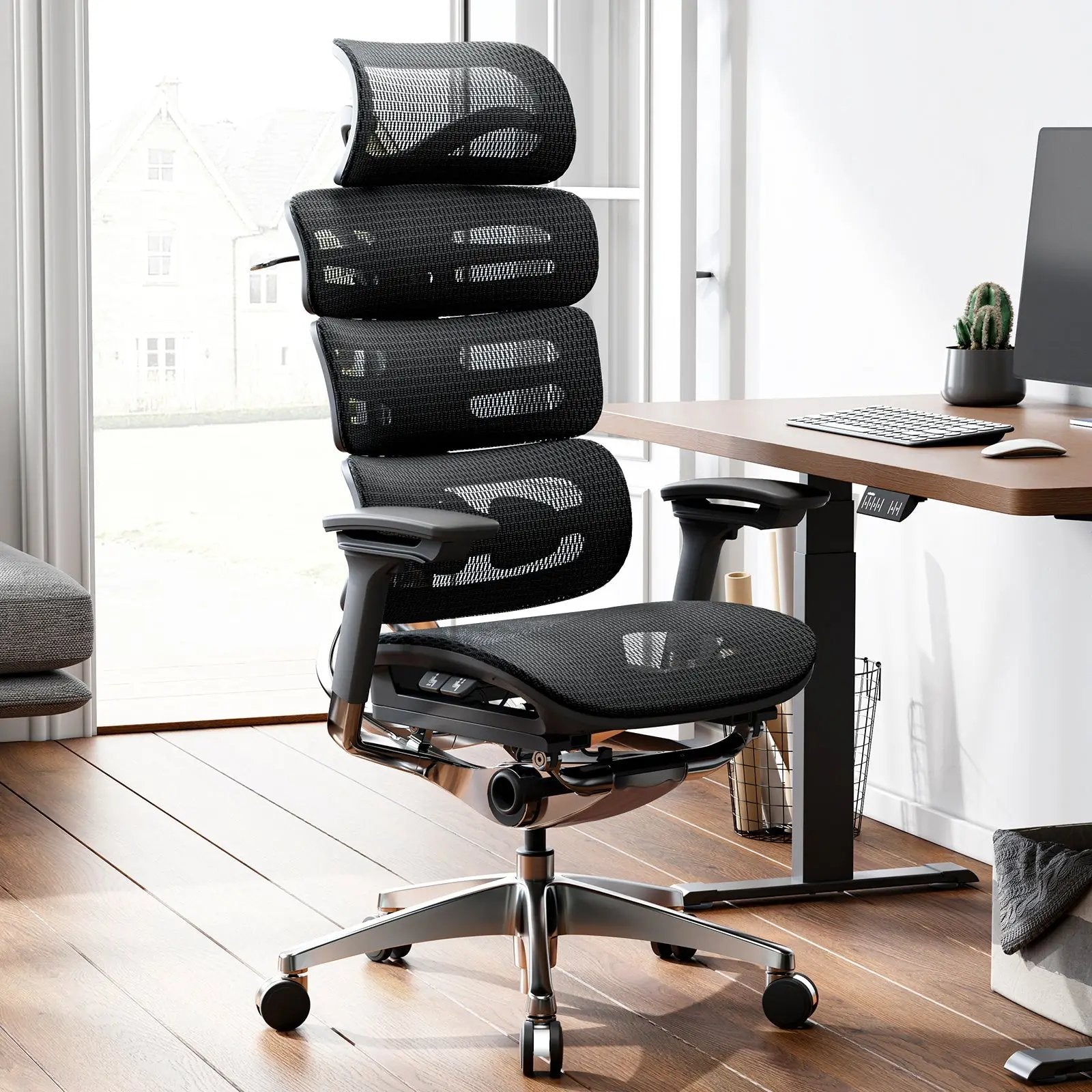 OdinLake O2 ergonomic office chair in a home office with the backrest slightly reclined