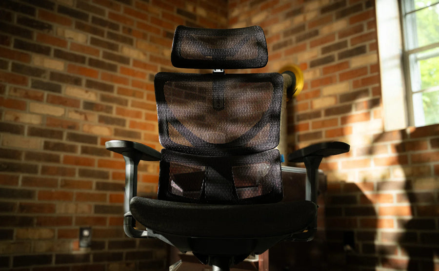 Front view of an OdinLake ergonomic office chair showing the usable seat and the side boundaries created by the armrests
