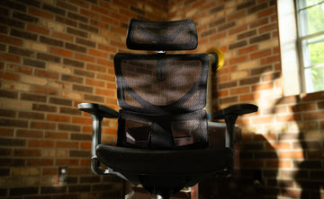 OdinLake ergonomic office chair shown in side view for evaluating seat, backrest, armrest, and base dimensions