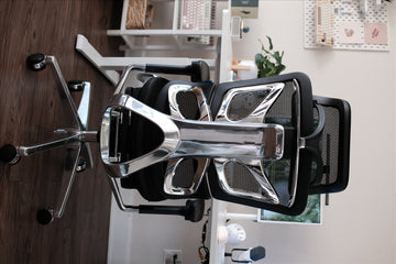OdinLake office chair casters resting on a clean dark wood floor in a home office
