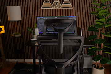 OdinLake chair centered in a home office with monitor and plants