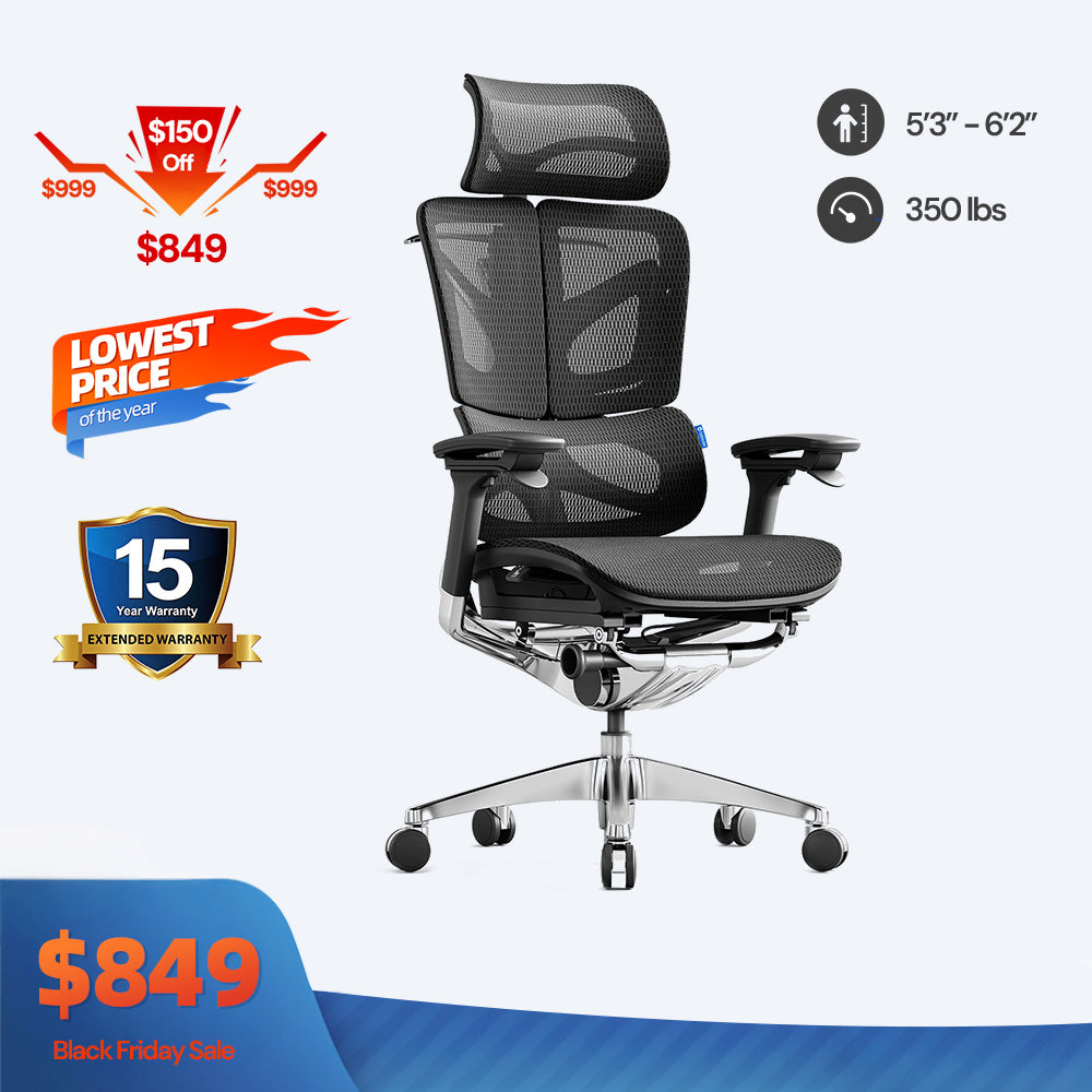 OdinLake O3 (Ergo BUTTERFLY 753) | WireControl™ Embedded Armrests Ergonomic Chair