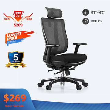 OdinLake L2 (Ergo PRO 633) | Ergonomic Office Chair(Built-in Footrest)